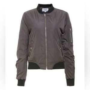BB DAKOTA ZIP-FRONT SATIN BOMBER JACKET